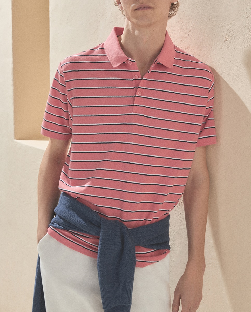 Imagen 0 de Polo de hombre manga corta rayas