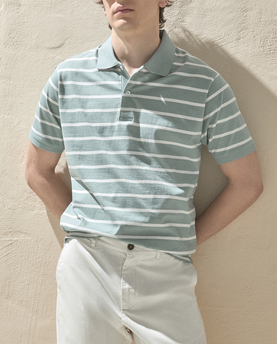 Imagen 0 de Polo de hombre manga corta rayas