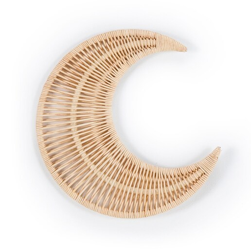 Imagen 0 de Aplique decorativo de pared de ratán en forma de luna