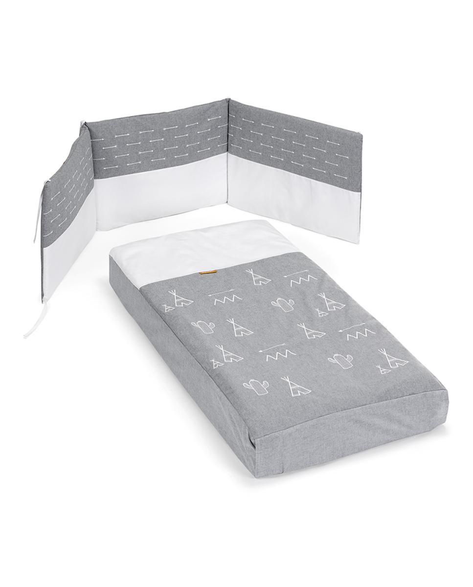 Imagen 0 de Juego de Colcha + Protector para cuna (60 x 120 cm.) Cotinfant Tipi gris