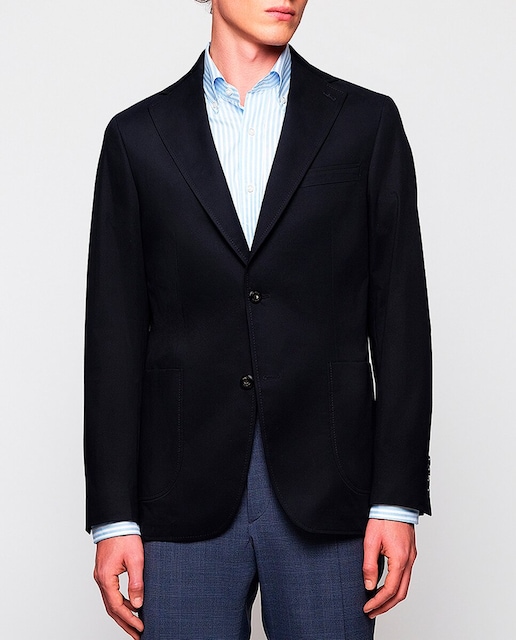 Imagen 0 de Chaqueta hombre regular algodón liso marino