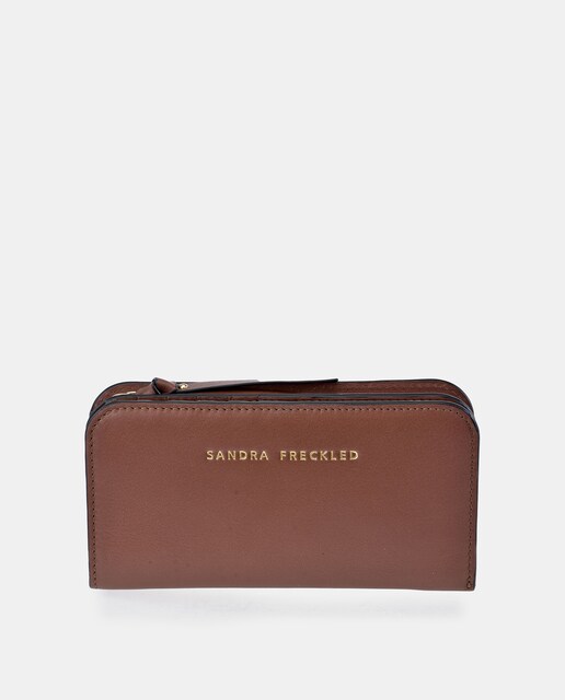 Imagen 0 de Cartera con tarjetero de piel en color burdeos