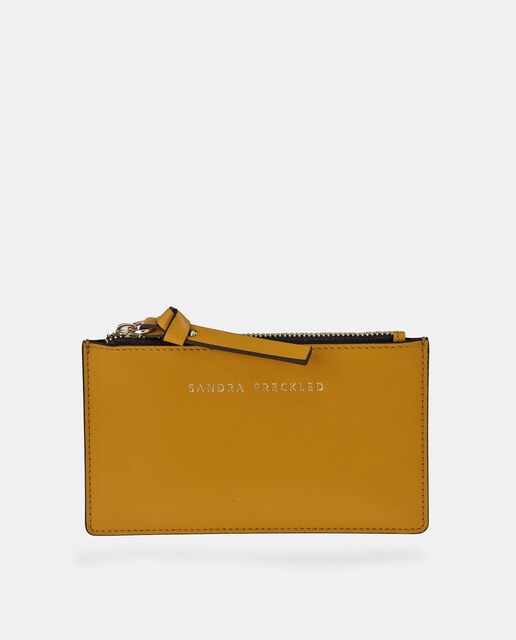 Imagen 0 de Monedero plano  con cremallera en piel lisa