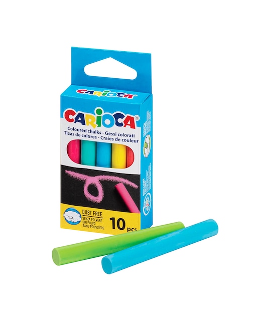 Imagen 0 de Pack de 1 caja con 10 tizas multicolor Carioca