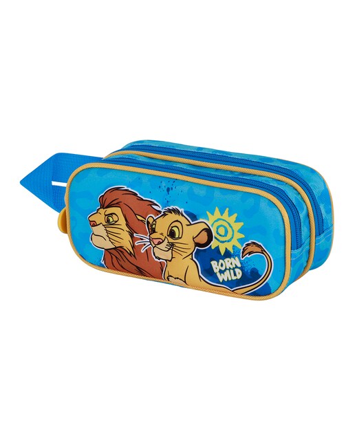 Imagen 0 de Estuche portatodo doble 3D el rey león wild Disney Karactermania azul