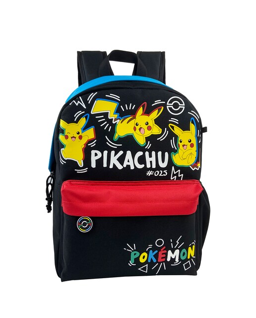 Imagen 0 de Mochila adaptable a trolley Pokemon Colorful Collection CyP Brands negro estampado multicolor