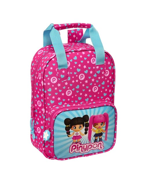Imagen 0 de Mochila infantil con asas adaptable a carro Pinypon Safta rosa y azul