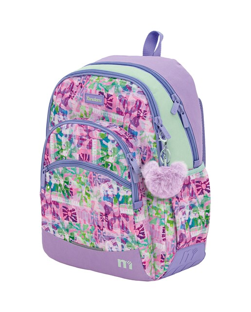 Imagen 0 de Mochila ST doble cuerpo con bases reforzadas Kway Tandem morado y verde