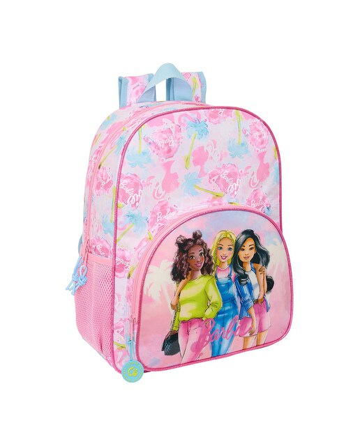 Imagen 0 de Mochila adaptable a carro Barbie Safta rosa y celeste