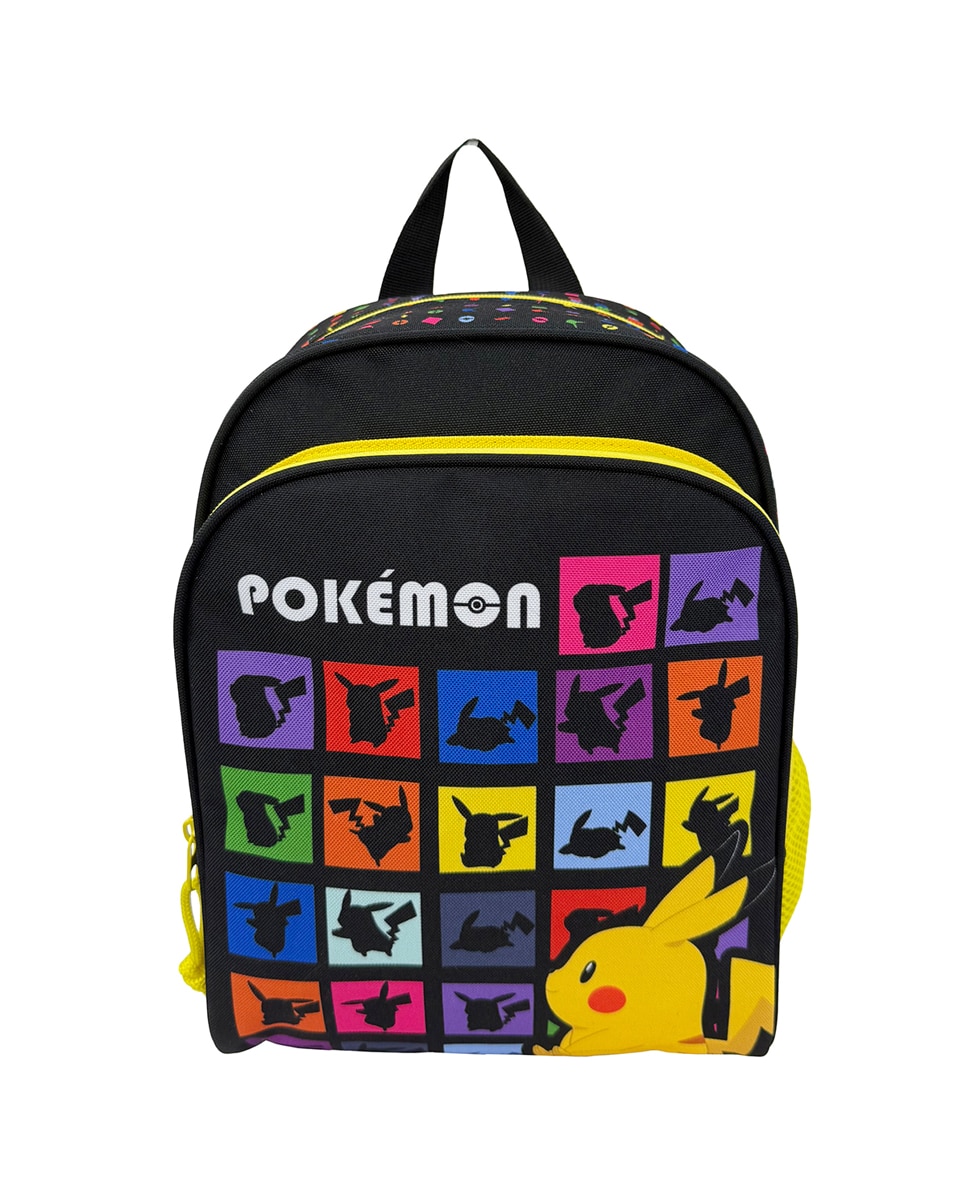 Imagen 0 de Mochila escolar Pokémon Cuadros CyP Brands negro multicolor