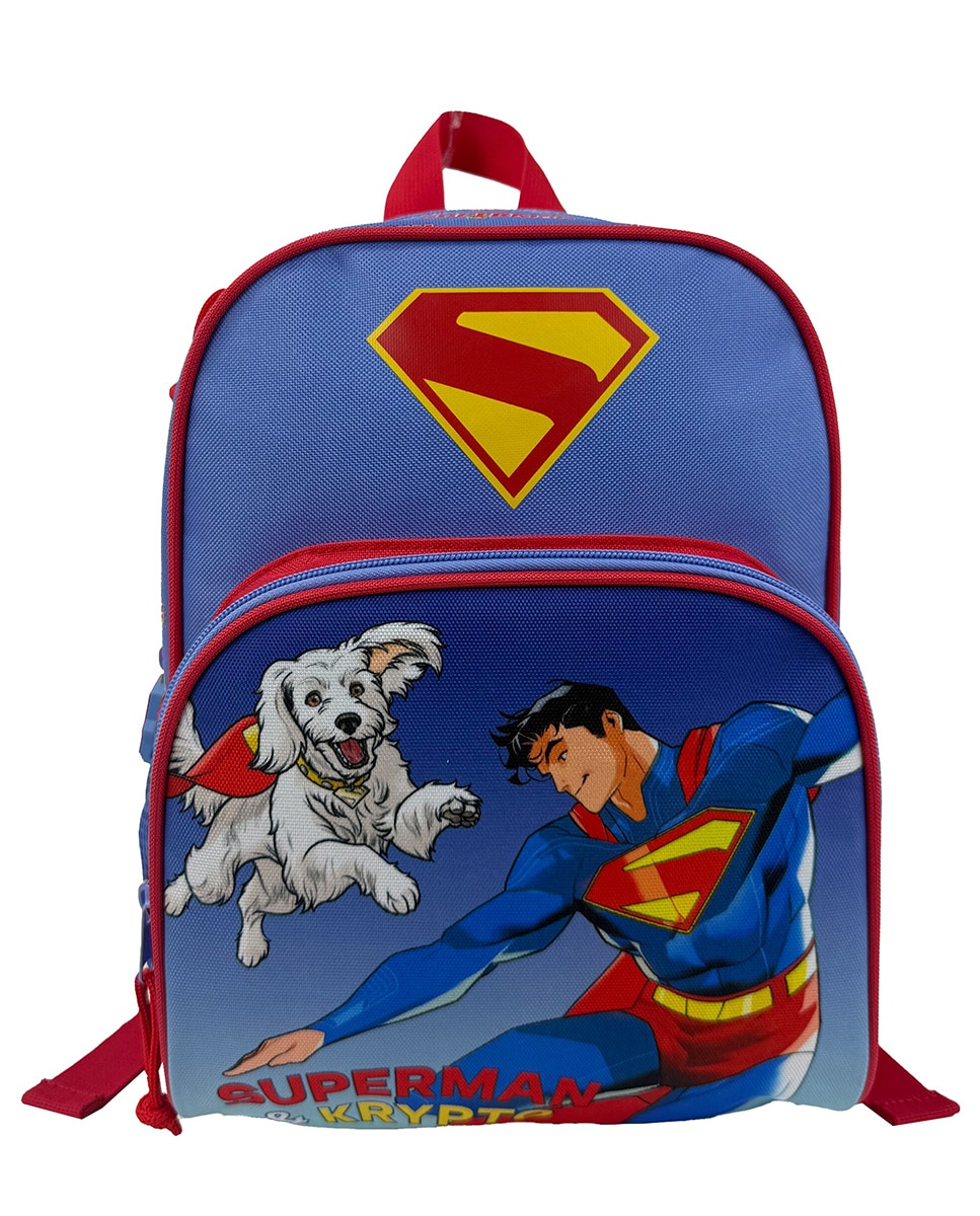 Imagen 0 de Mochila 30 cm Superman & Kripto CyP Brands azul rojo