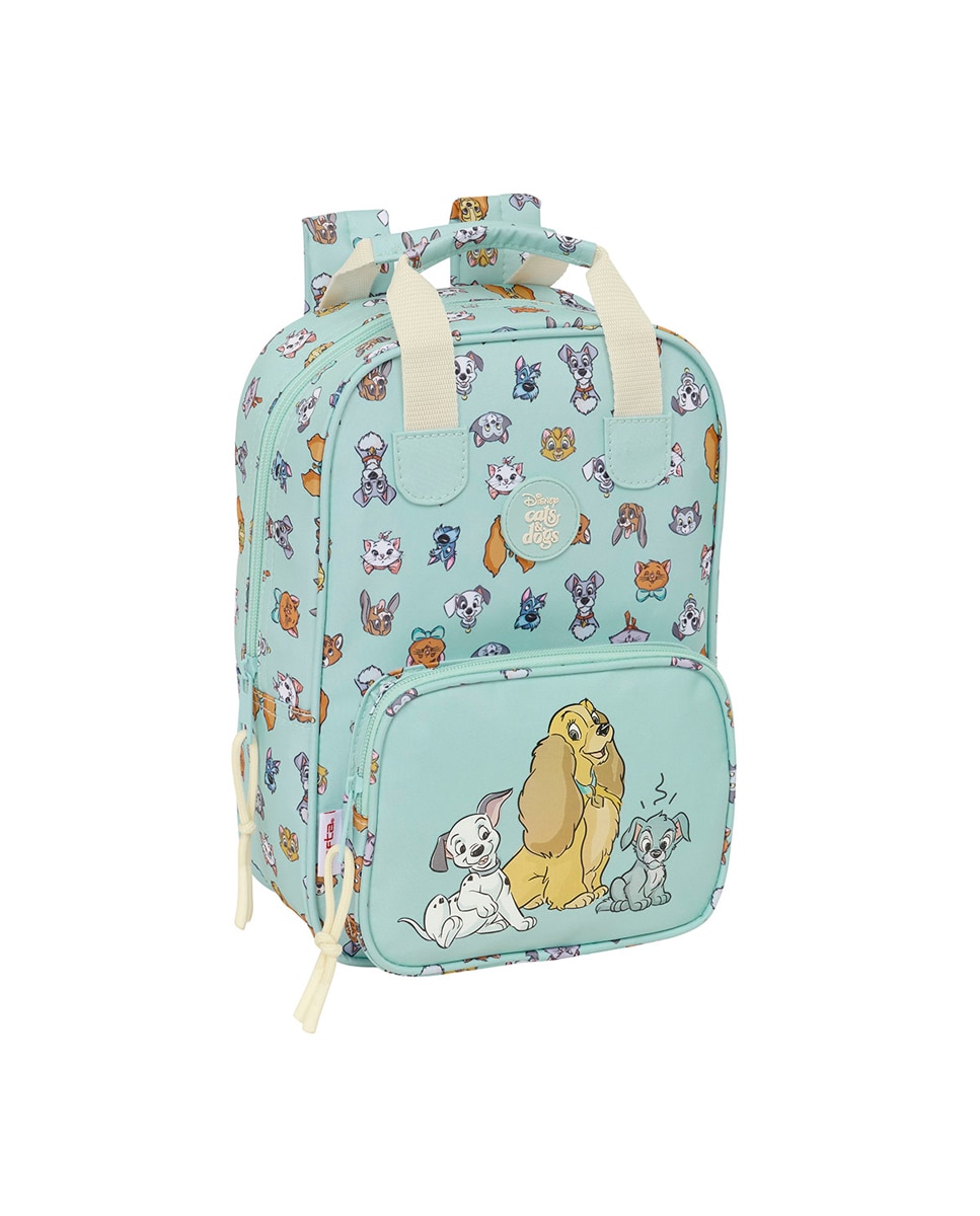 Imagen 0 de Mochila infantil con asas adaptable a carro Disney Cats & Dogs Safta azul pastel