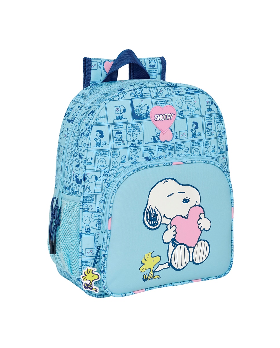Imagen 0 de Mochila junior adaptable a carro Snoopy Safta azul claro
