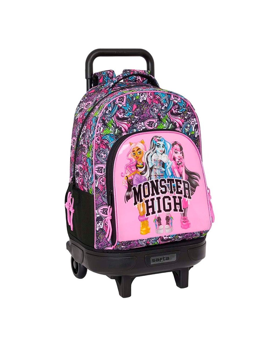 Imagen 0 de Mochila grande con ruedas compact extraible Monster High Safta multicolor