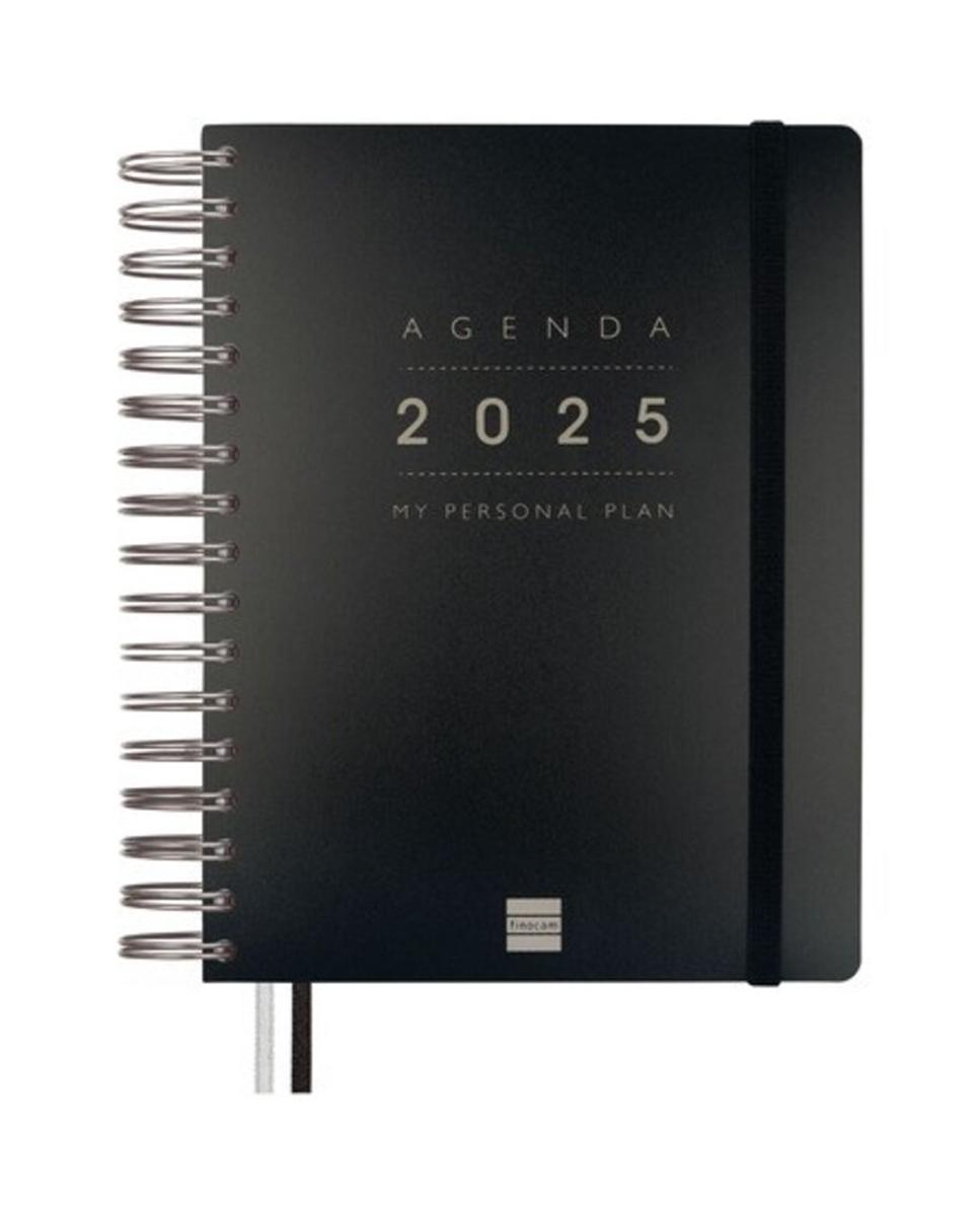 Imagen 0 de Agenda 16 meses septiembre 2024-diciembre 2025 Tempus 1/4 - 155x217 mm semana vista vertical Finocam negro multilingüe