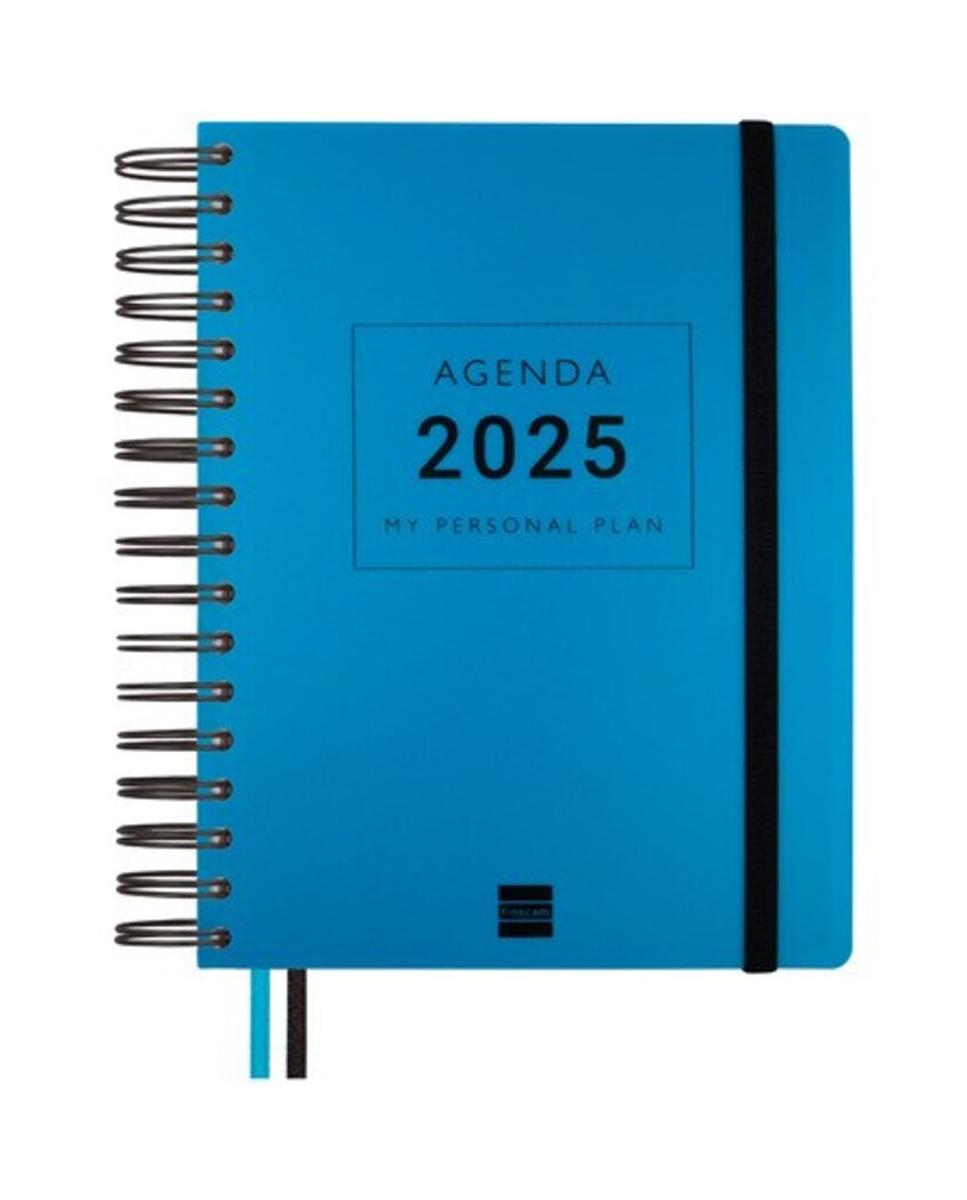 Imagen 0 de Agenda 16 meses septiembre 2024-diciembre 2025 Tempus 1/4 - 155x217 mm semana vista vertical Finocam azul multilingüe