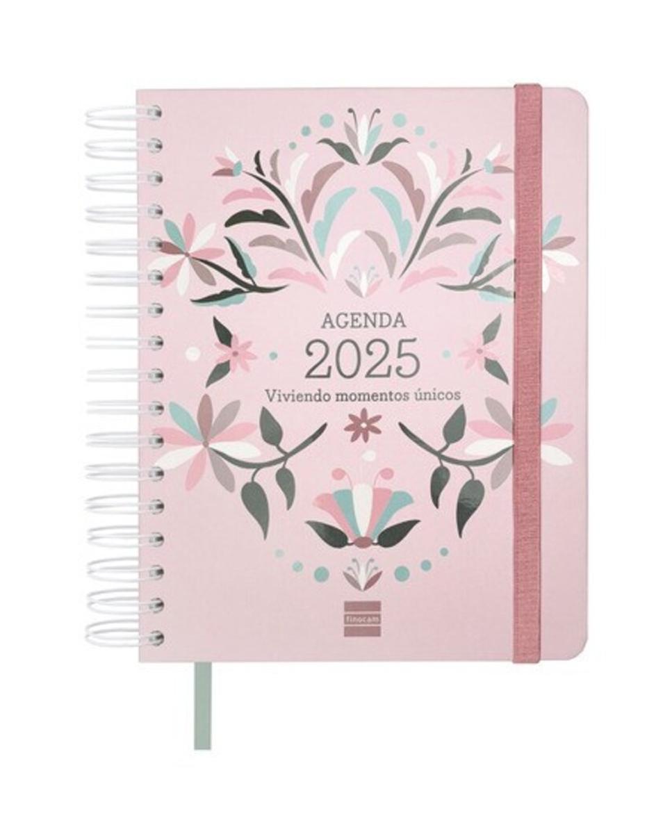 Imagen 0 de Agenda 16 meses septiembre 2024-diciembre 2025 Vitae 1/4 - 155x217 mm semana vista horizontal Finocam rosa multilingüe