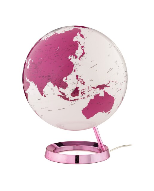 Imagen 0 de Esfera Terrestre Design Escandinavo Light & Colour Hot Pink 30 cm con Luz Atmosphere Rosa Metalico
