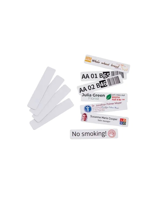 Imagen 0 de Pack 50 placas PVC adhesivas 80x18mm e-mark Colop blanco brillo