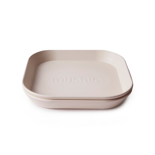 Imagen 0 de Platos cuadrados solid 2ud Mushie beige