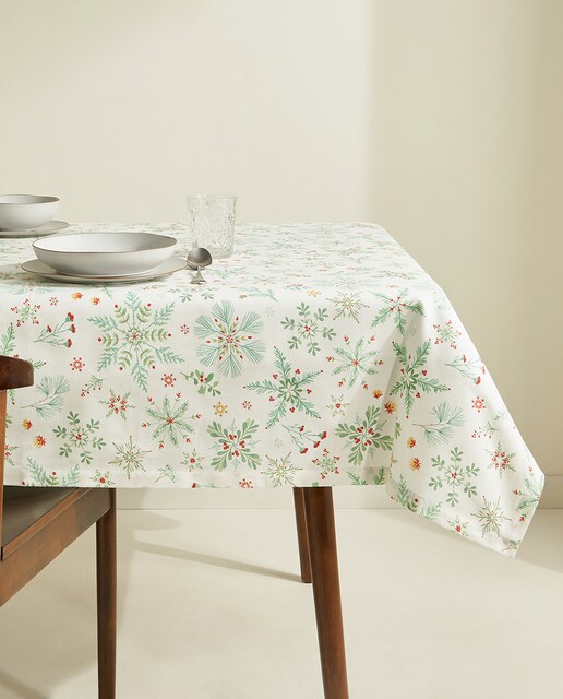 Imagen 0 de Mantel algodón Copos Navidad Basics El Corte Inglés