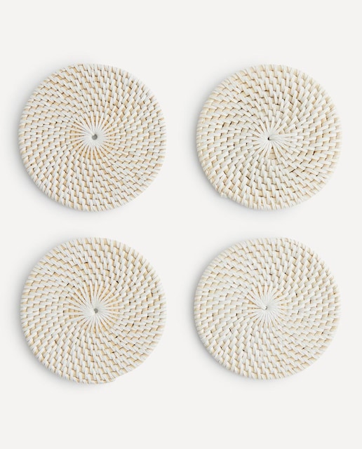 Imagen 0 de Set de 4 posavasos ratán blanco Sauce El Corte Inglés