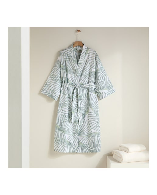 Imagen 0 de Albornoz kimono algodón satén Matcha El Corte Inglés