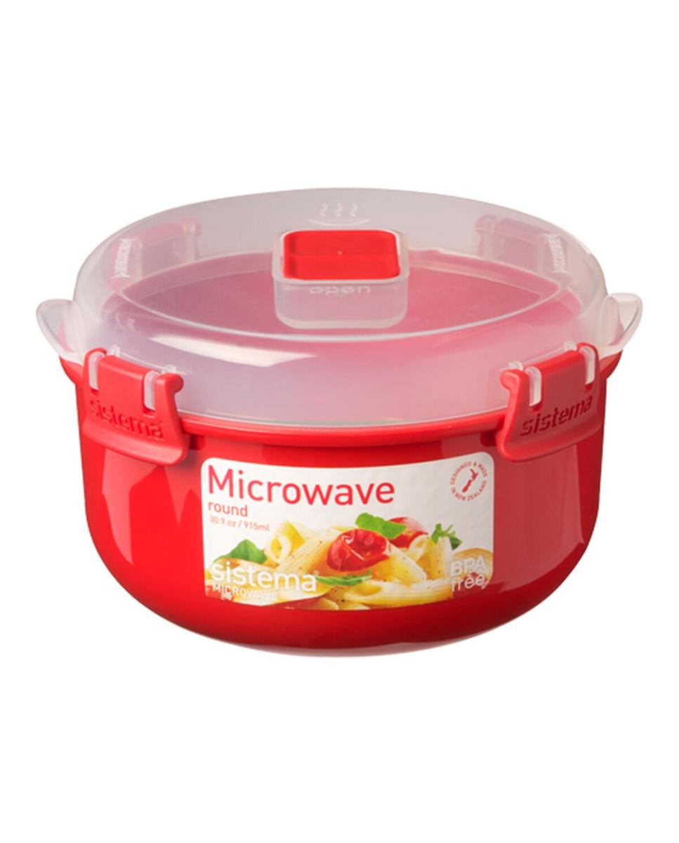 Recipiente hermético redondo para micro-ondas Microwave Vermelho-2