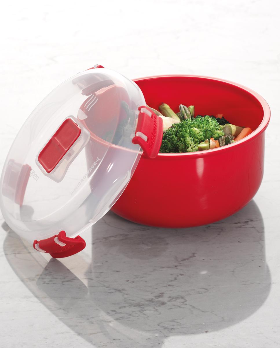 Recipiente hermético redondo para micro-ondas Microwave Vermelho-6