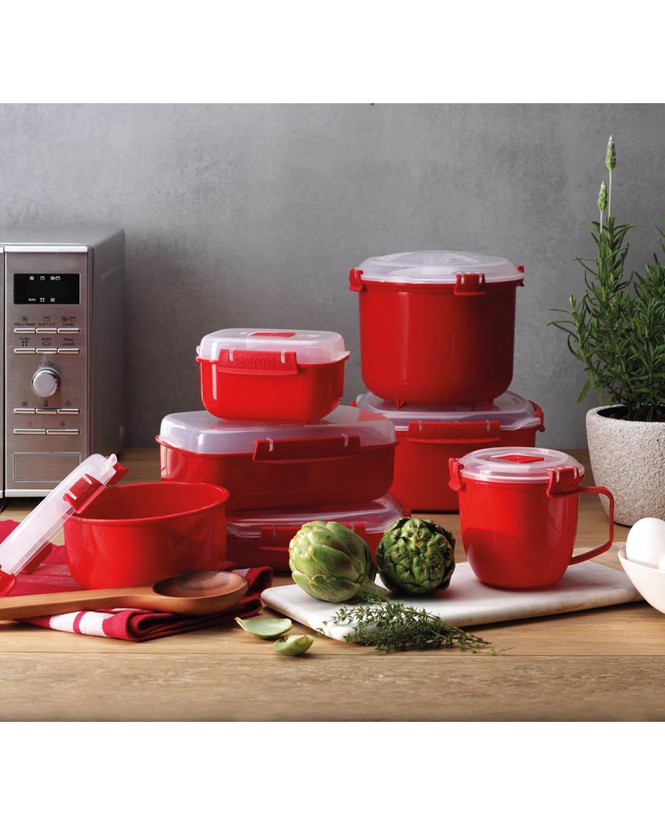 Recipiente hermético redondo para micro-ondas Microwave Vermelho-8