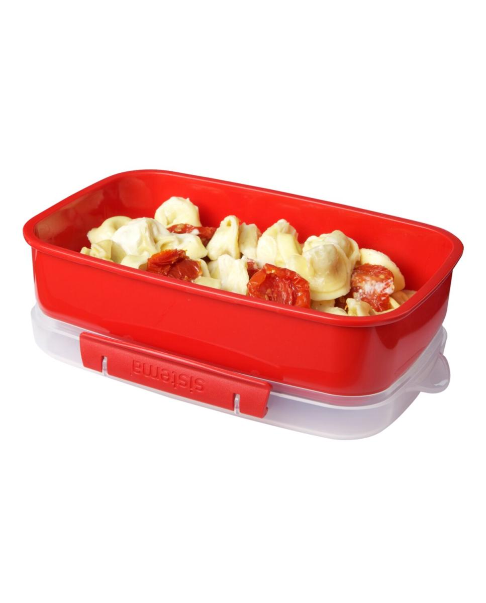 Recipiente hermético retangular Microwave Vermelho-4