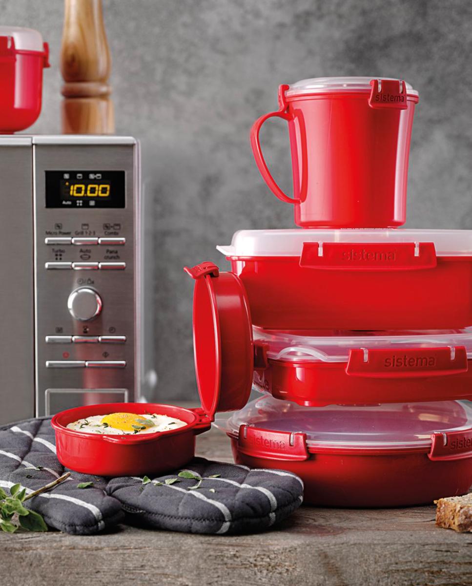 Recipiente hermético retangular Microwave Vermelho-6
