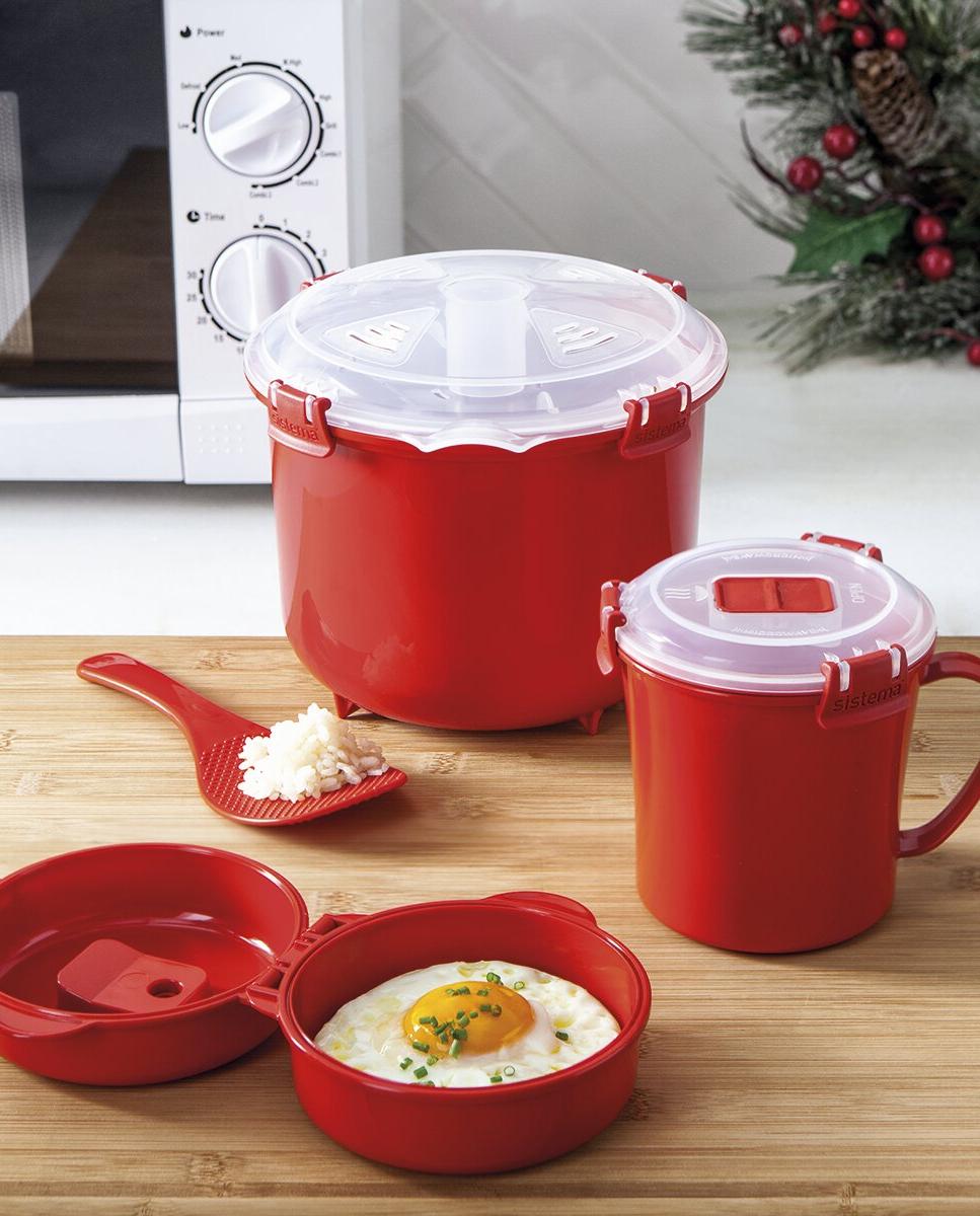 Recipiente para cozer ovos em microondas Microwave Sistema Vermelho-6