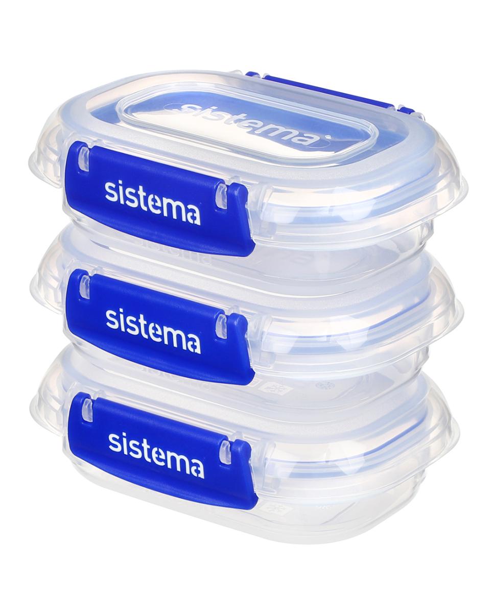 Conjunto de 3 Recipientes Herméticos Retangulares KLIP IT + Sistema Azul-2