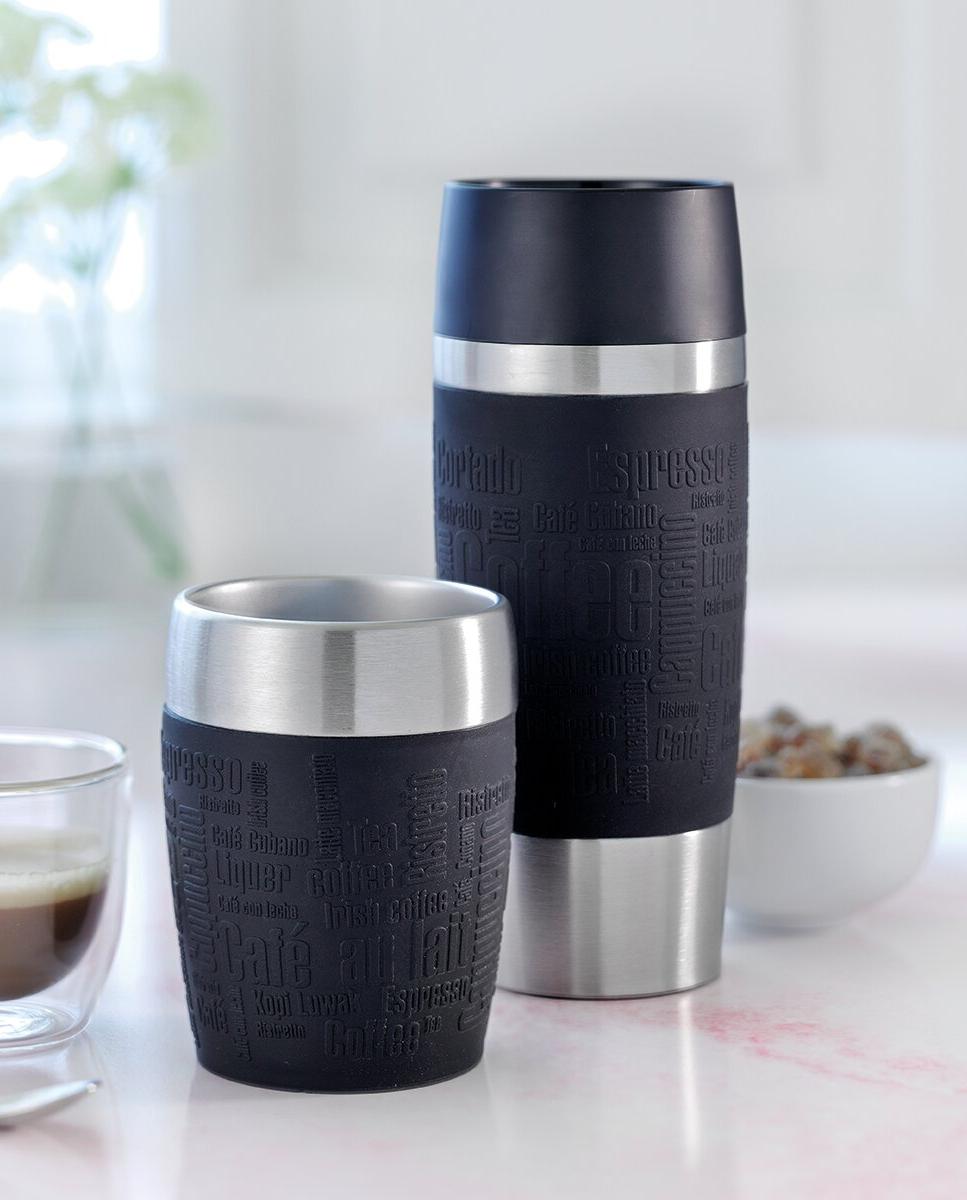 Caneca térmica de aço inoxidável pequena Emsa Preto-4