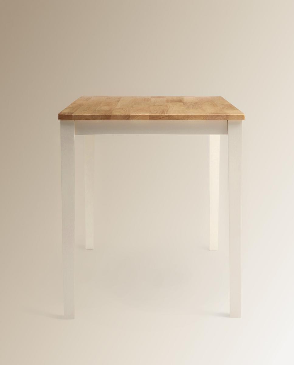 Mesa de Madeira de hévea Dover Branco / Natural-3