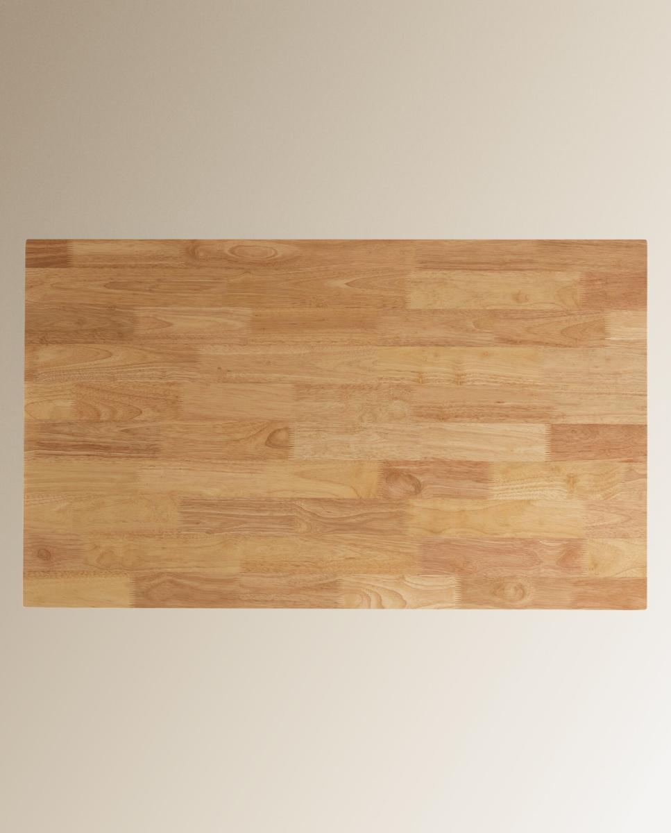 Mesa de Madeira de hévea Dover Branco / Natural-4