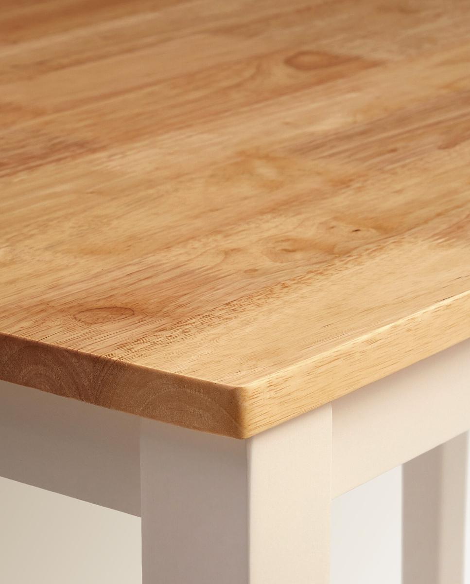 Mesa de Madeira de hévea Dover Branco / Natural-5