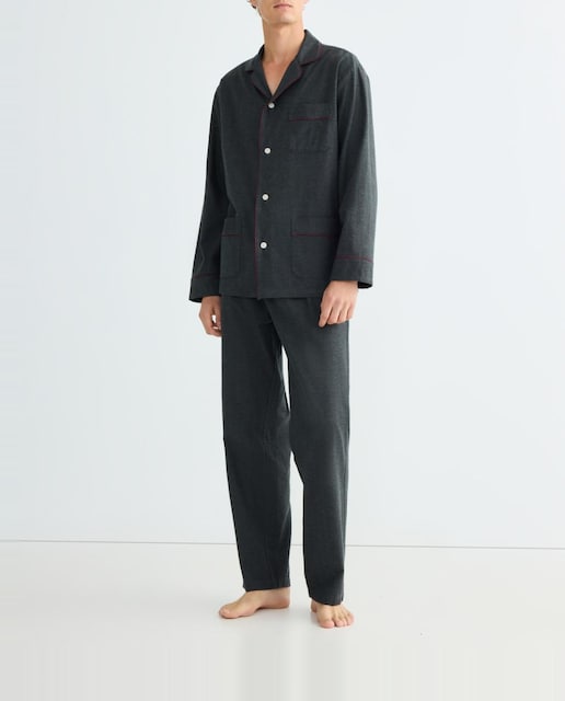 Imagen 0 de Pijama liso de franela de hombre