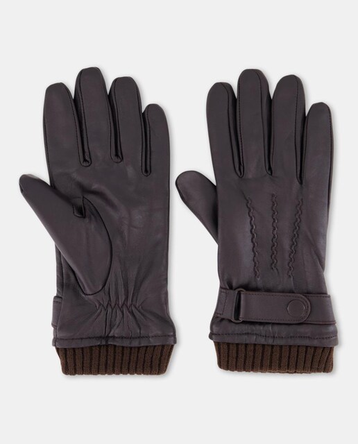Imagen 0 de Guantes de hombre de piel con botón