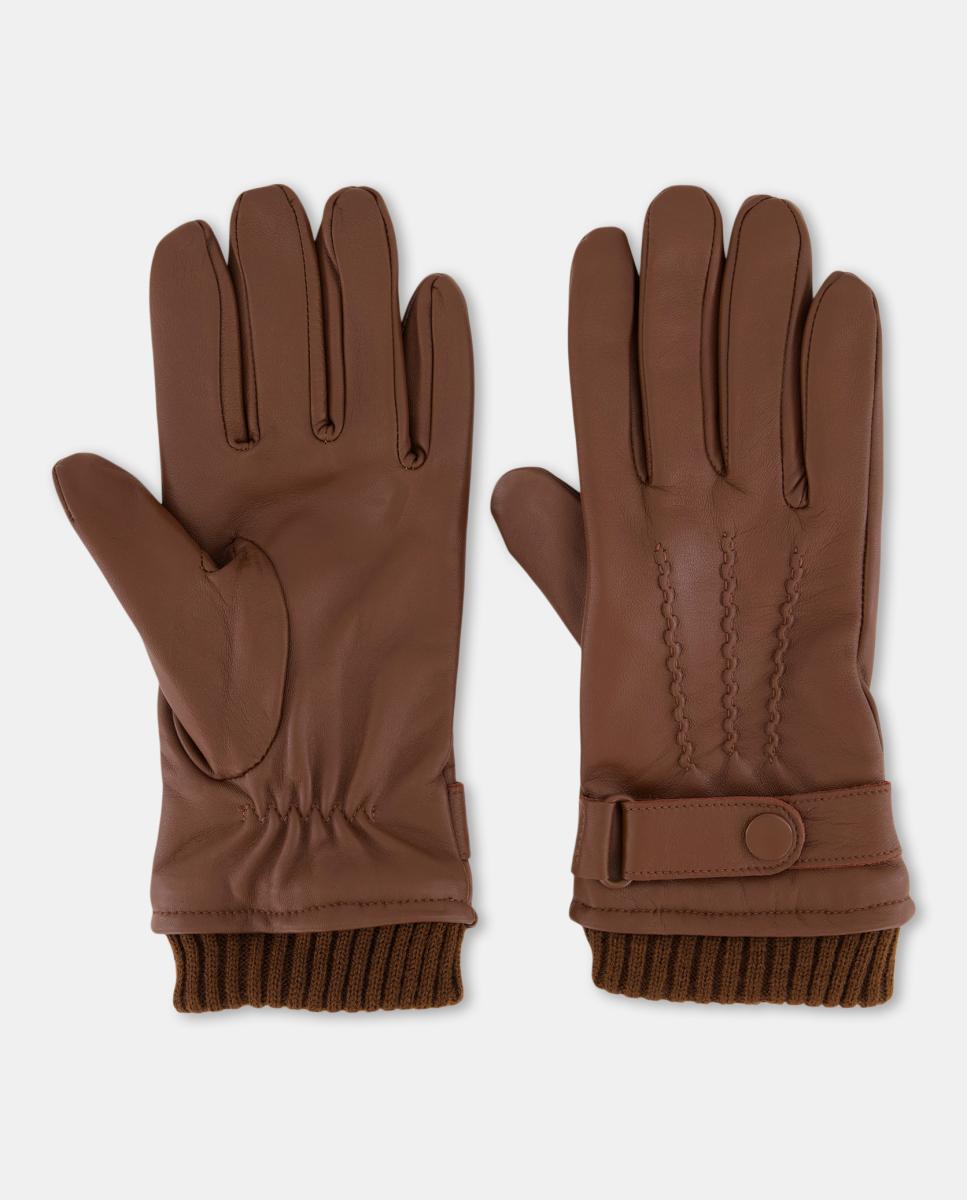 Imagen 0 de Guantes de hombre de piel con botón