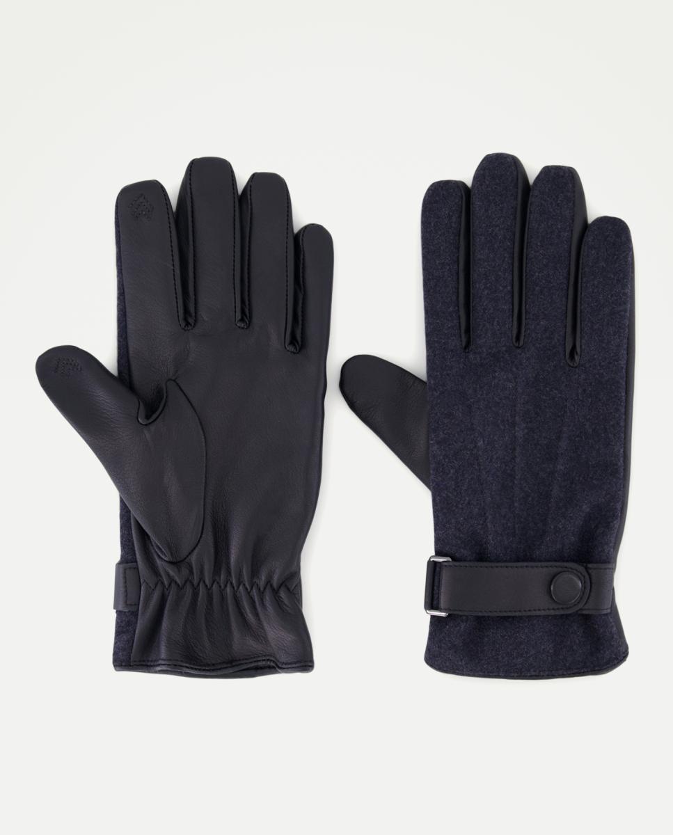 Imagen 0 de Guantes hombre piel y tejido