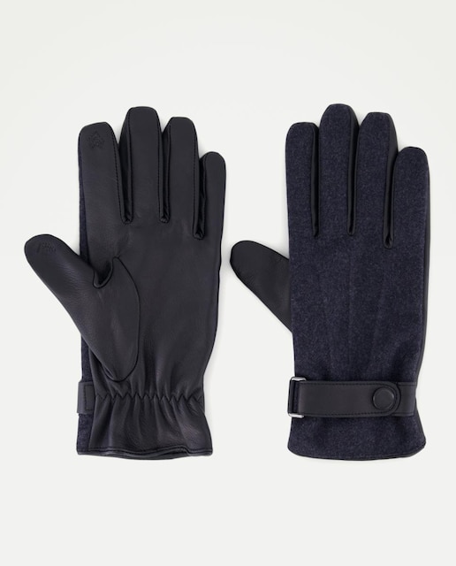 Imagen 0 de Guantes hombre piel y tejido