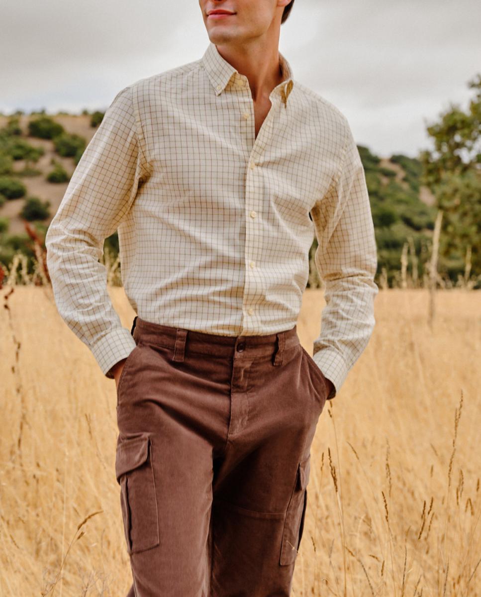 Imagen 0 de Camisa cuadro grande fondo claro de hombre