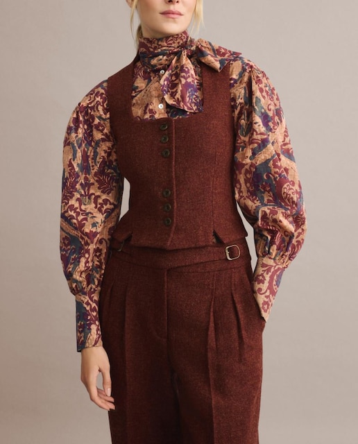 Imagen 0 de Chaleco corto de mujer tweed básico