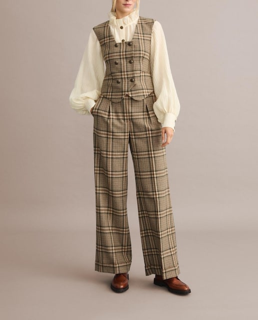 Imagen 0 de Pantalón ancho de mujer cuadros