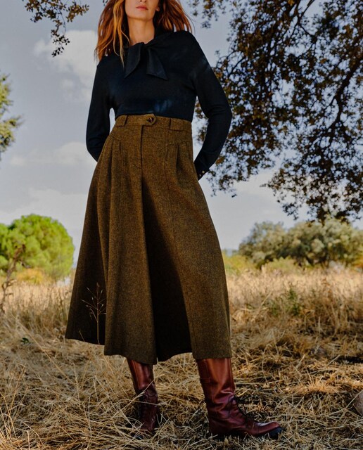 Imagen 0 de Falda pantalón de mujer tweed