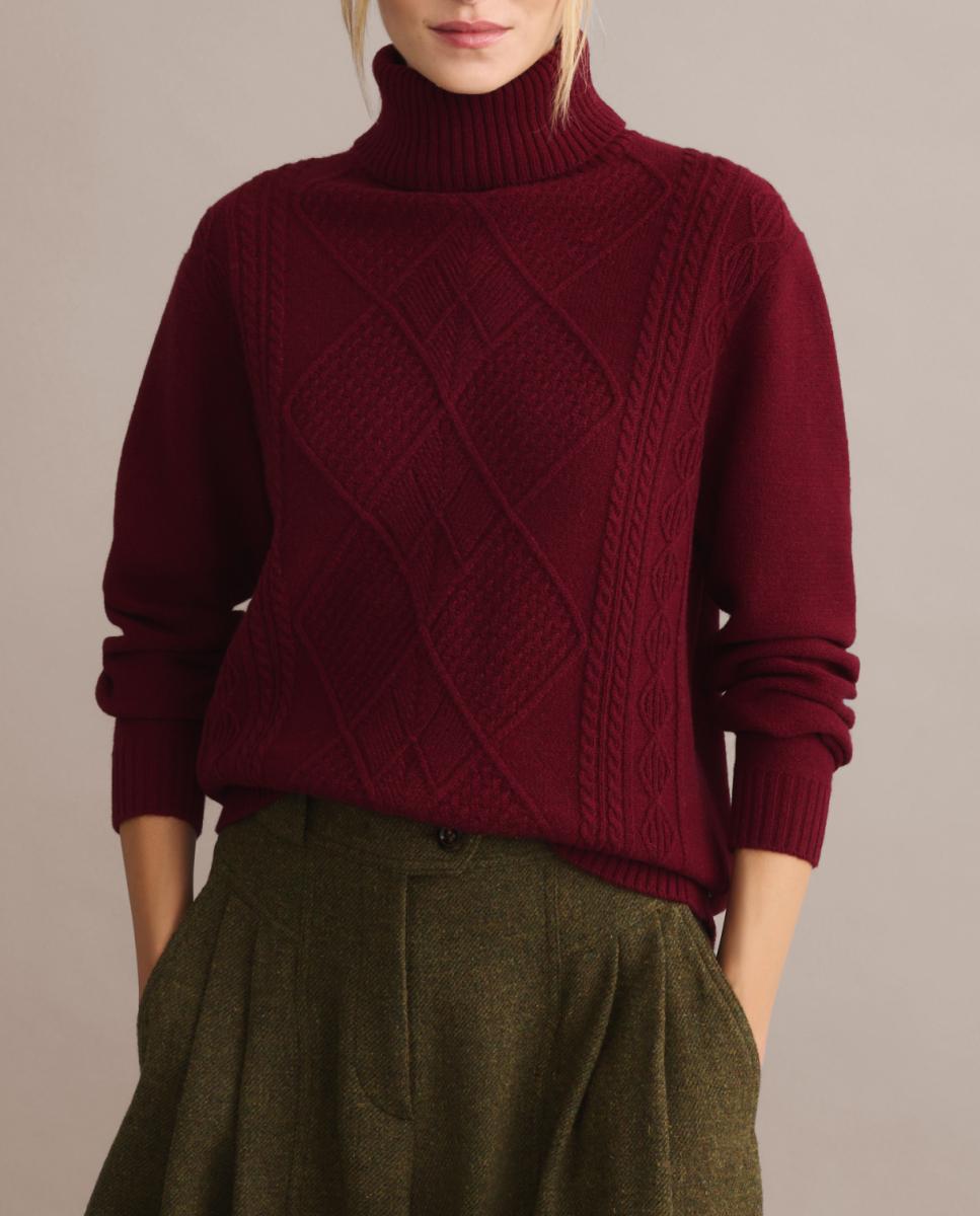 Imagen 0 de Jersey cuello vuelto greca mujer