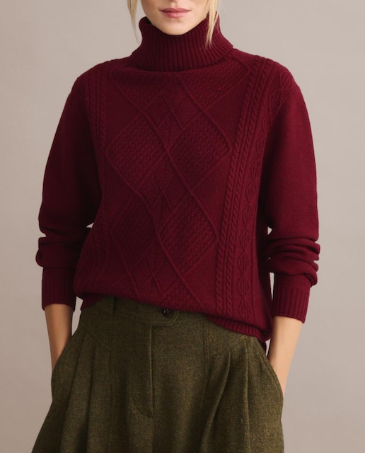 Imagen 0 de Jersey cuello vuelto greca mujer