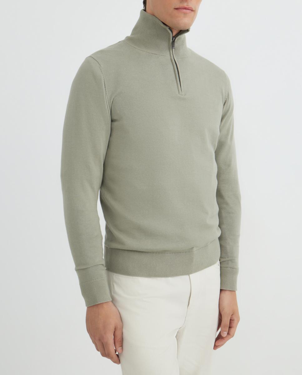 Imagen 0 de Jersey de hombre media cremallera liso 100% Algodón